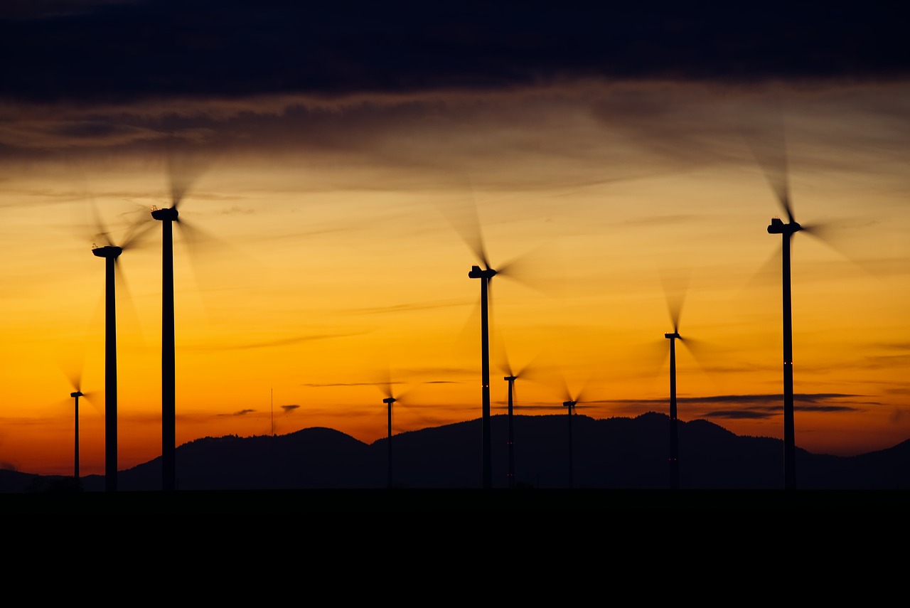 wind turbines, silhouettes, sunset, nature, dusk, twilight, renewable energy, wind power, energy, blue, environmental technology, rotor, power generation, wind energy, power supply, landscape, rotor blades, propellers, sky, afterglow, blue sky, wind park, wind turbines, wind turbines, renewable energy, renewable energy, renewable energy, wind power, energy, energy, energy, energy, energy, wind energy